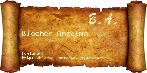 Blocher Anzelma névjegykártya